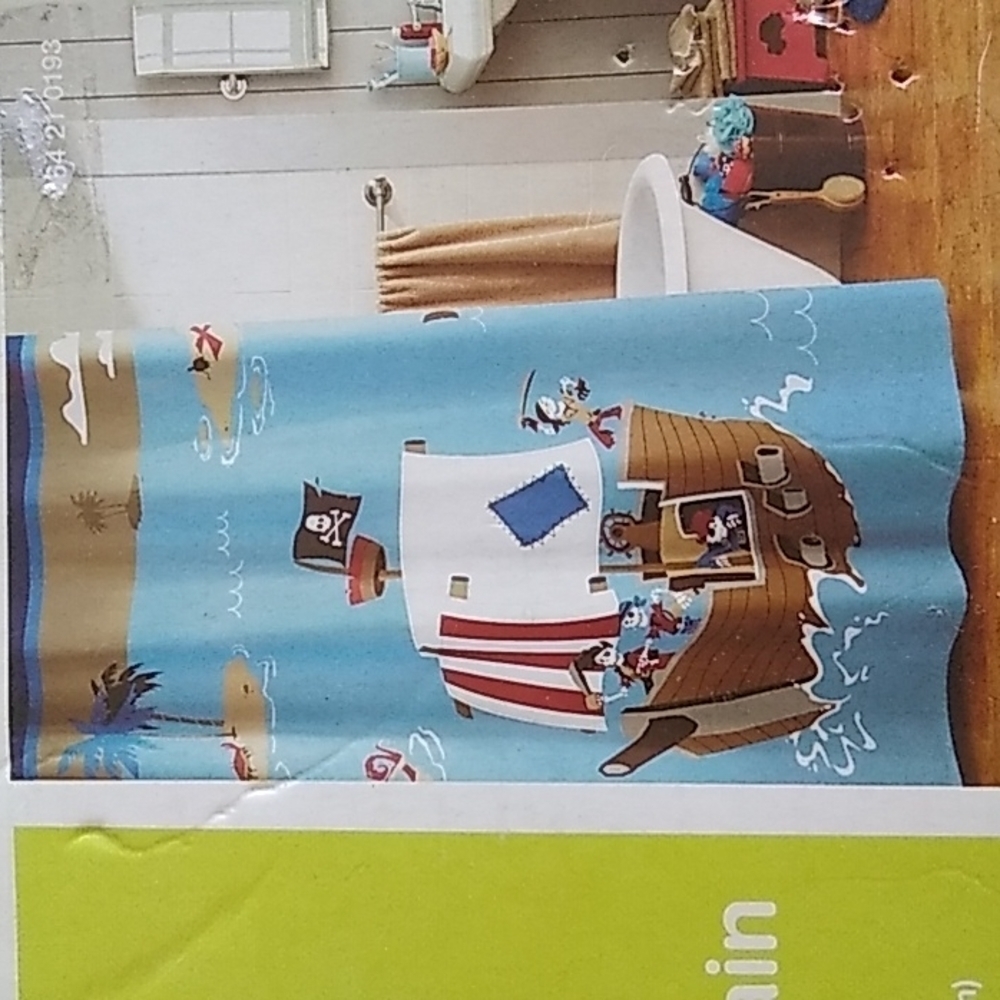 NEW! Circo Fabric Pirate Ship  Boat Shower Curtain
